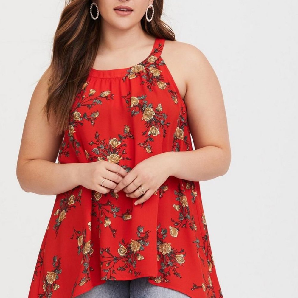 NWT Torrid Georgette High Neck Tank